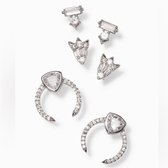 Set of three crystal studs - Picture 2 of 2